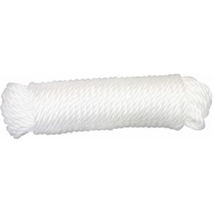 AMIG paracord touw - 20 meter - D5mm - 110kg - polypropyleen - wit - Touw