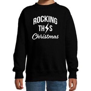 Rocking this Christmas foute Kerstsweater / Kersttrui zwart voor kinderen - kerst truien kind