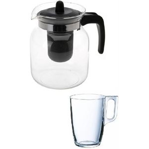 Set van een theepot met glas - Theepotten