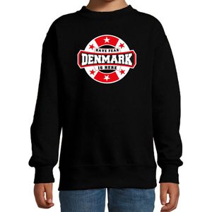 Have fear Denmark is here / Denemarken supporter sweater zwart voor kids - Feesttruien