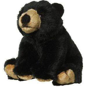 Pluche zwarte beer knuffel van 18 cm - Dieren speelgoed knuffels cadeau - Beren knuffeldieren
