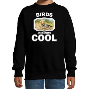 Dieren hop vogel sweater zwart kinderen - birds are cool trui jongens en meisjes - Sweaters kinderen