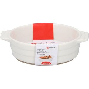 2x Ovale ovenschaal keramiek wit 19 cm - Ovenschalen