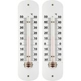 2x Wit Metalen Tuin Thermometer - Buitenthermometers