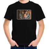 Dieren t-shirt met tijgers foto zwart voor kinderen - T-shirts