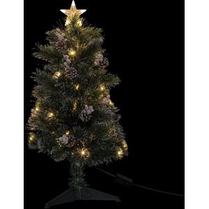 Kleine kunst kerstboom/kunstboom -H90 cm - met decoratie en licht - Kunstkerstboom