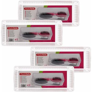 12x Transparante opbergbakjes van 26 x 11 cm - Organizers/opbergbakken - Badkamer spullen opruimen