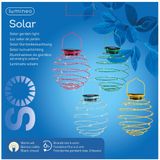 Hanglamp - 2x - solar verlichting - fuchsia roze - D16 cm - metaal - tuinverlichting - Buitenverlichting