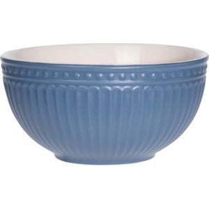 Excellent Houseware Soepkommen/serveer schaaltjes - Roman Style - keramiek - D14 x H7 cm - nacht blauw - Stapelbaar