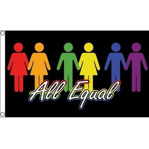 All equal Gay Pride vlag 150 x 90 cm - Vlaggen