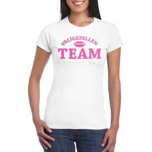 Vrijgezellenfeest T-shirt voor dames - wit - roze glitter - bruiloft/trouwen - groep/team - Feestshirts