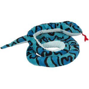 Knuffeldier Boomslang - zachte pluche stof - blauw - premium kwaliteit knuffels - 250 cm - Knuffeldier