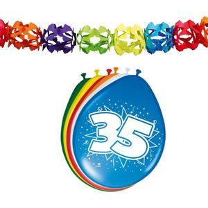 Folat Party 35e jaar verjaardag feestversiering set - Ballonnen en slingers - Feestpakketten