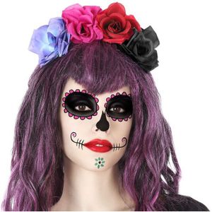 Halloween/horror verkleed diadeem/tiara/bloemenkrans - zombie/heks/lady - kunststof - dames/meisjes - Verkleedhoofddeksels