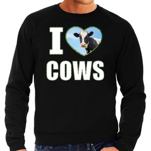 I love cows sweater / trui met dieren foto van een koe zwart voor heren - Sweaters