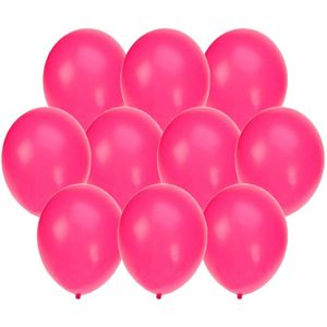 60x stuks Neon roze party ballonnen 27 cm - Ballonnen