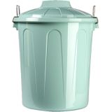 Kunststof afvalemmers/vuilnisemmers mintgroen 21 liter met deksel - Vuilnisbakken/prullenbakken - Kantoor/keuken