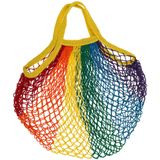 Draagtas - 5x - Pride/regenboog thema kleuren - katoen - 40 x 60 cm - Verkleedattributen