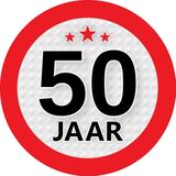 Funcadeau 50 jaar heupfles 200 ml - Feeststickers