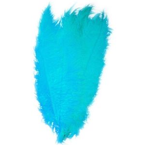 Turquoise decoratie veren 50 cm - Verkleedveren