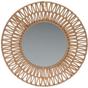 Spiegel - rond - naturel - 45cm - met papier - wandspiegel - Spiegels