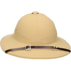 Tropenhelm - safari helmhoed - lichtbruin - volwassenen - verkleed hoeden - Verkleedhoofddeksels