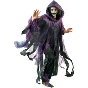 Funny Fashion Halloween verkleed cape/gewaad met kap - Spook/geest - Paars - Voor volwassenen - Carnavalskostuums