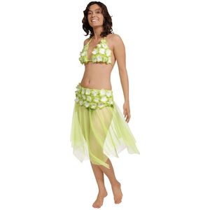 Groen Hawaii bikini en rokje - Carnavalskostuums