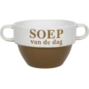 Soepkommen - Soep van de dag - keramiek - D12 x H8 cm - Cappuccino bruin - Stapelbaar