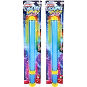 2x Kinderspeelgoed lichtgevende blauwe waterspuit/waterspuiten 46 cm - Waterpistolen