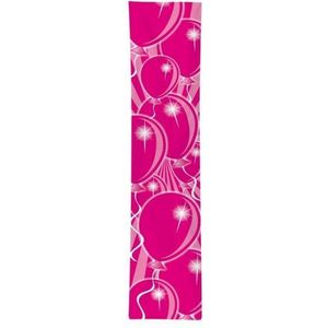 Verjaardags banner ballon roze - Feestbanieren
