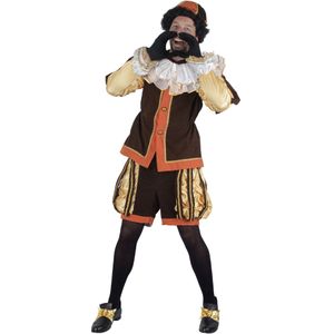 Piet verkleed kostuum luxe 4-delig - bruin - polyester - pietenpak voor volwassenen - Carnavalskostuums