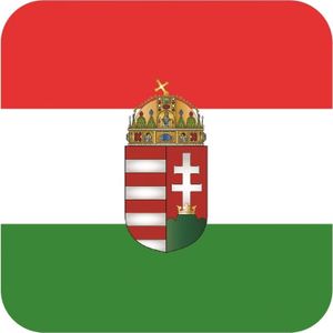 30x Bierviltjes Hongaarse vlag vierkant - Bierfiltjes