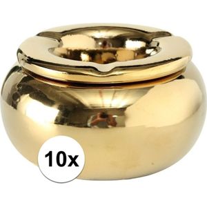 10x Tuinasbakken goud 14 cm - Asbakken