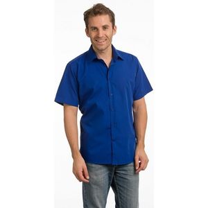 Casual overhemd blauw korte mouw - Overhemden