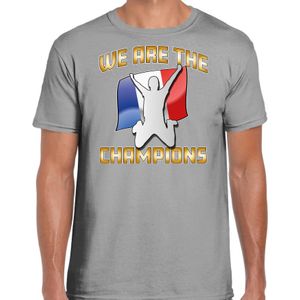 Verkleed T-shirt voor heren - Frankrijk - grijs - voetbal supporter - themafeest - Feestshirts