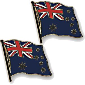 2x stuks supporters pin/broche/speldje vlag Australie 20 mm - Decoratiepin/ broches