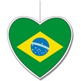 5-delige hou van Brazilie versiering set hartjes van 14 cm en 28 cm - Feestdecoratievoorwerp