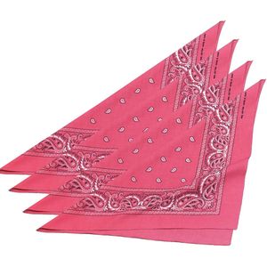 4x stuks roze cowboy bandana - Verkleedattributen