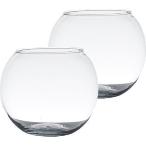 Hakbijl Glass Theelichthouder - 2x - Glas - D11 X H9,5 cm