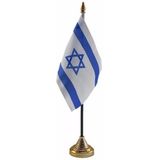 4x stuks israel tafelvlaggetjes 10 x 15 cm met standaard - Vlaggen