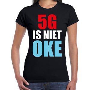 5G is niet oke demonstratie / protest t-shirt zwart voor dames - Feestshirts