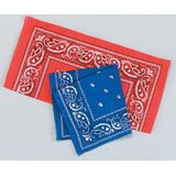 25x Blauwe zakdoek bandanas 54 x 53 cm - Verkleedattributen