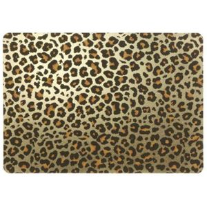 6x Placemats/onderleggers gouden panterprint 30 x 45 cm - Tafel dekken - Hippe tafeldecoratie