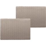 4x stuks stevige luxe Tafel placemats Jaspe taupe 30 x 43 cm - Placemats