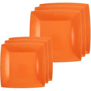 Feest/verjaardag bordjes set - 40x stuks - oranje - 18 cm en 23 cm - Feestbordjes