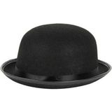 Carnaval/feest bolhoed/bowler hat zwart voor volwassenen - Verkleedhoofddeksels