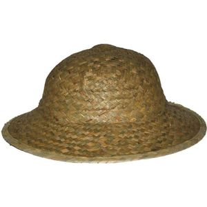 Tropenhelm - safari helmhoed - riet - volwassenen - verkleed hoeden - Verkleedhoofddeksels