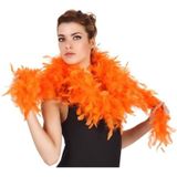 Voordelige oranje veren boa 180 cm - Verkleed boa