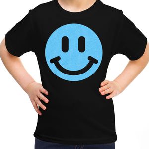 Verkleed T-shirt voor meisjes - smiley - zwart - carnaval - feestkleding voor kinderen - Feestshirts